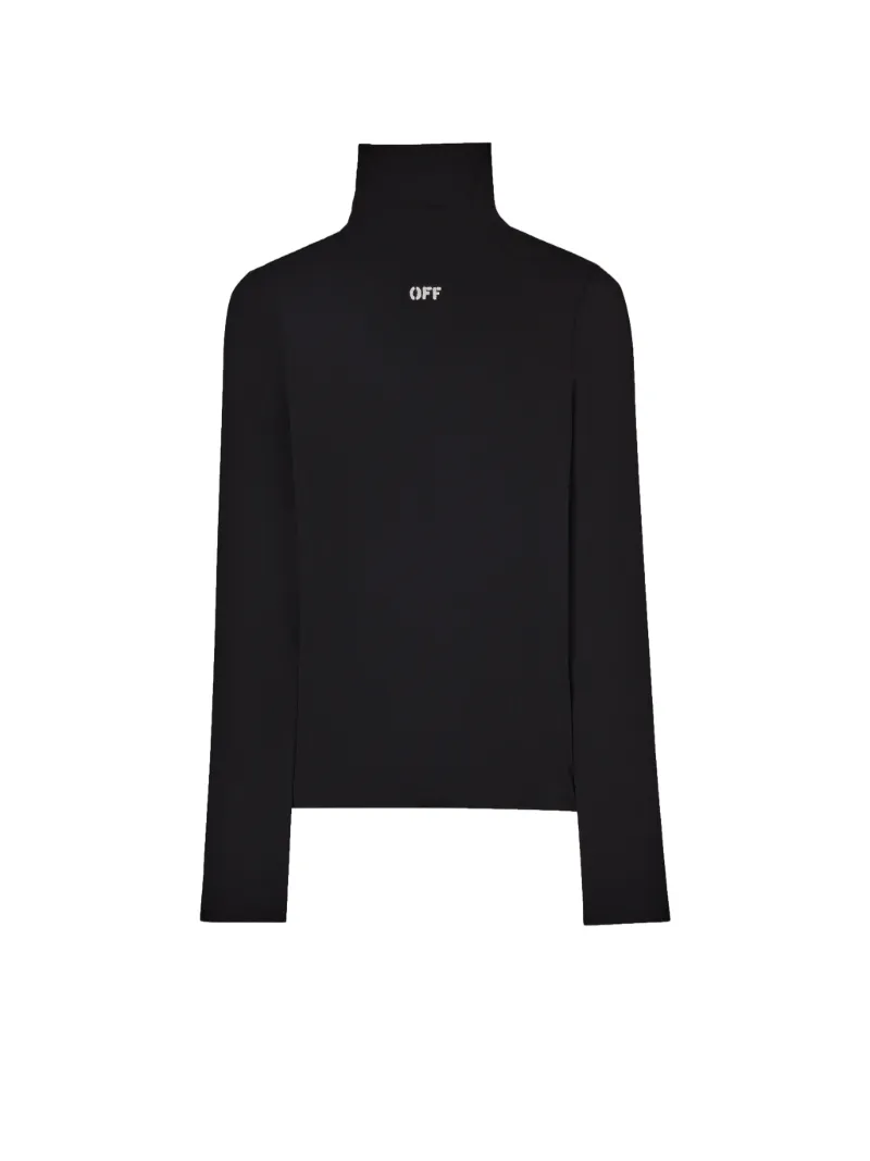 Top dolcevita a maniche lunghe con logo
