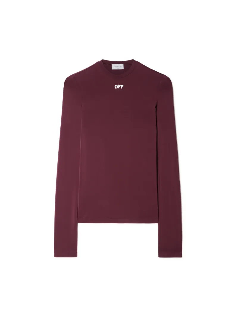 Top girocollo aderente con logo