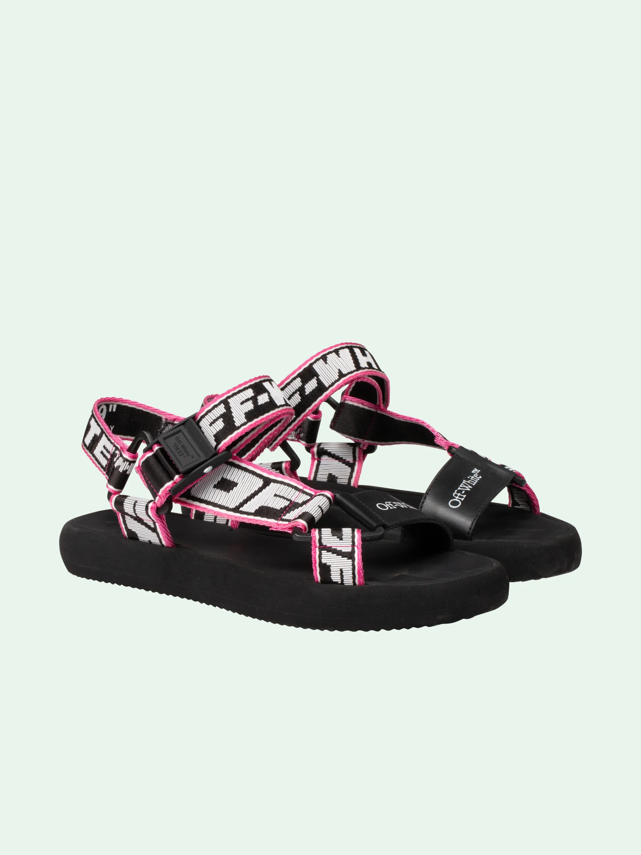 off white belt sandals