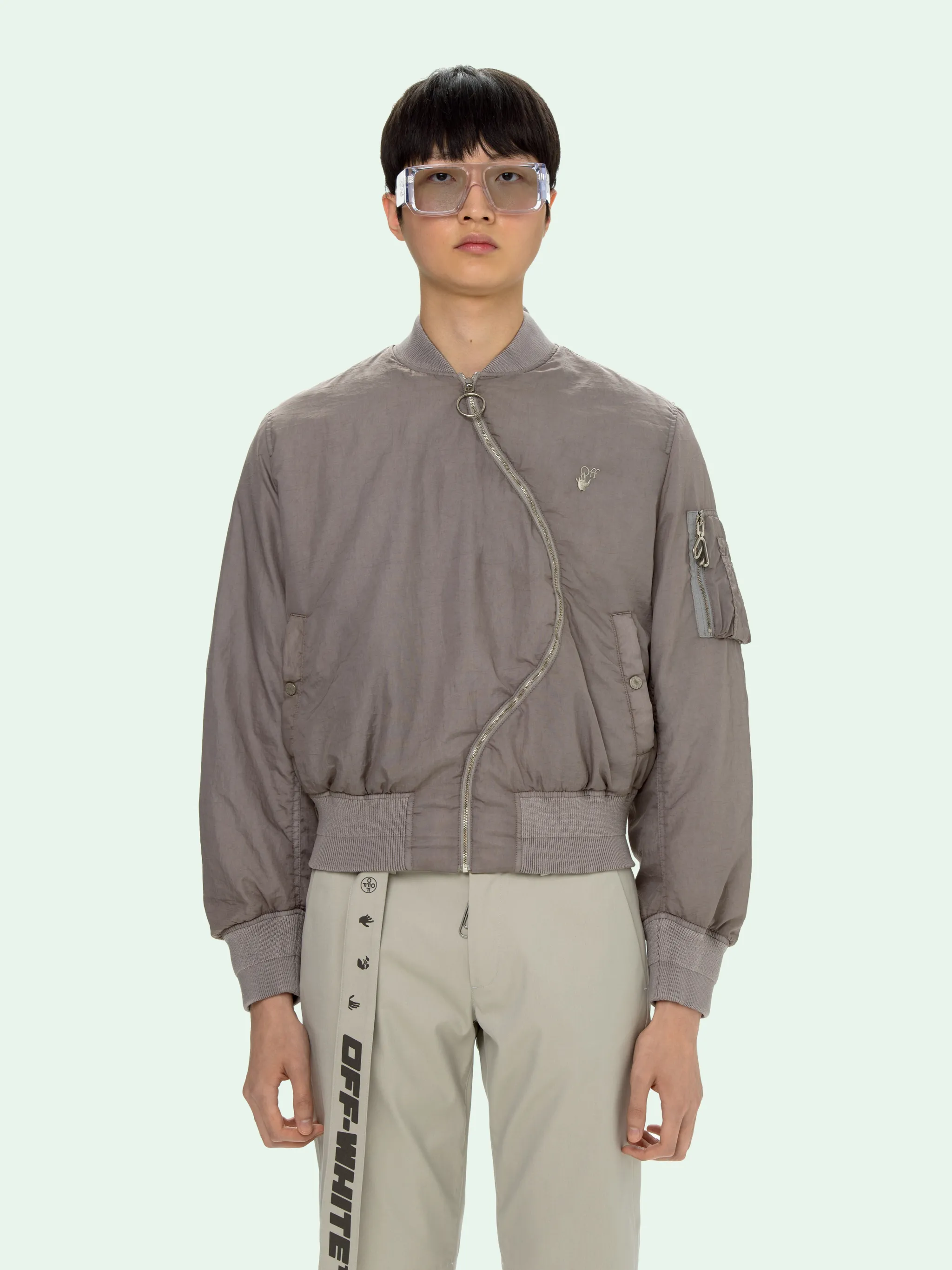 off white bomber jacket