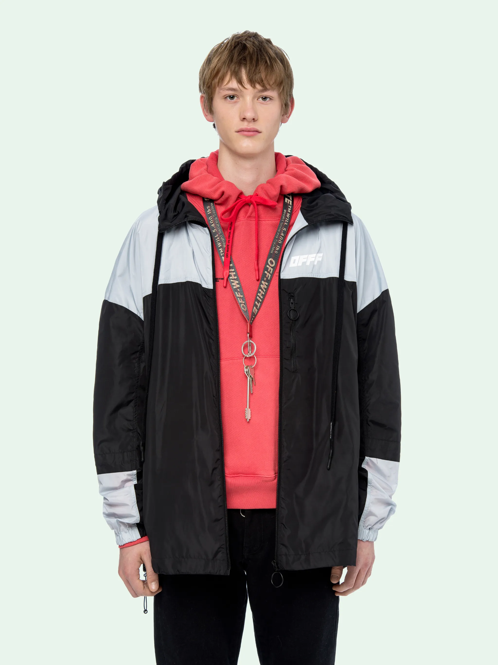 off white red windbreaker