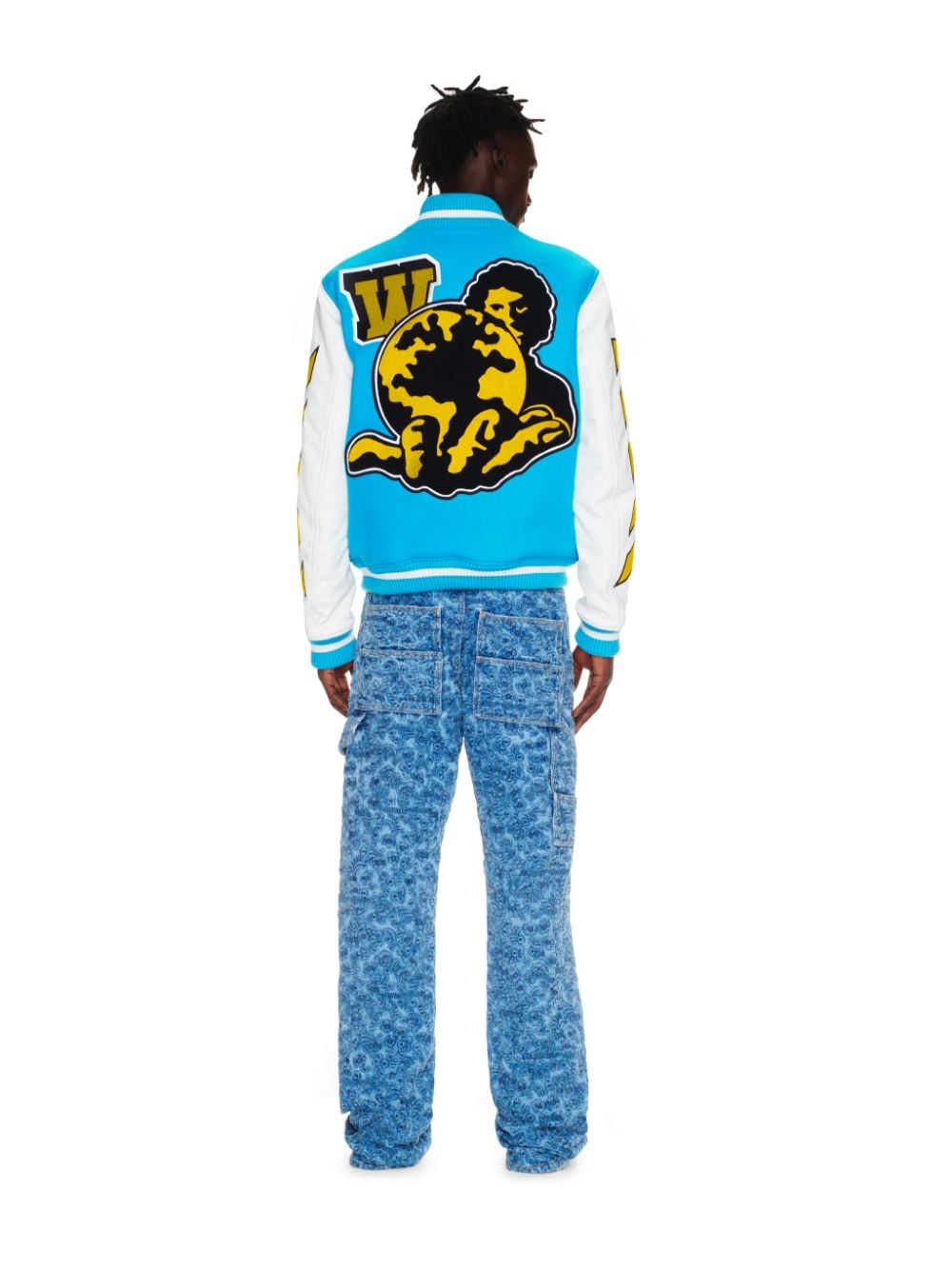 Off white discount varsity jacket blue