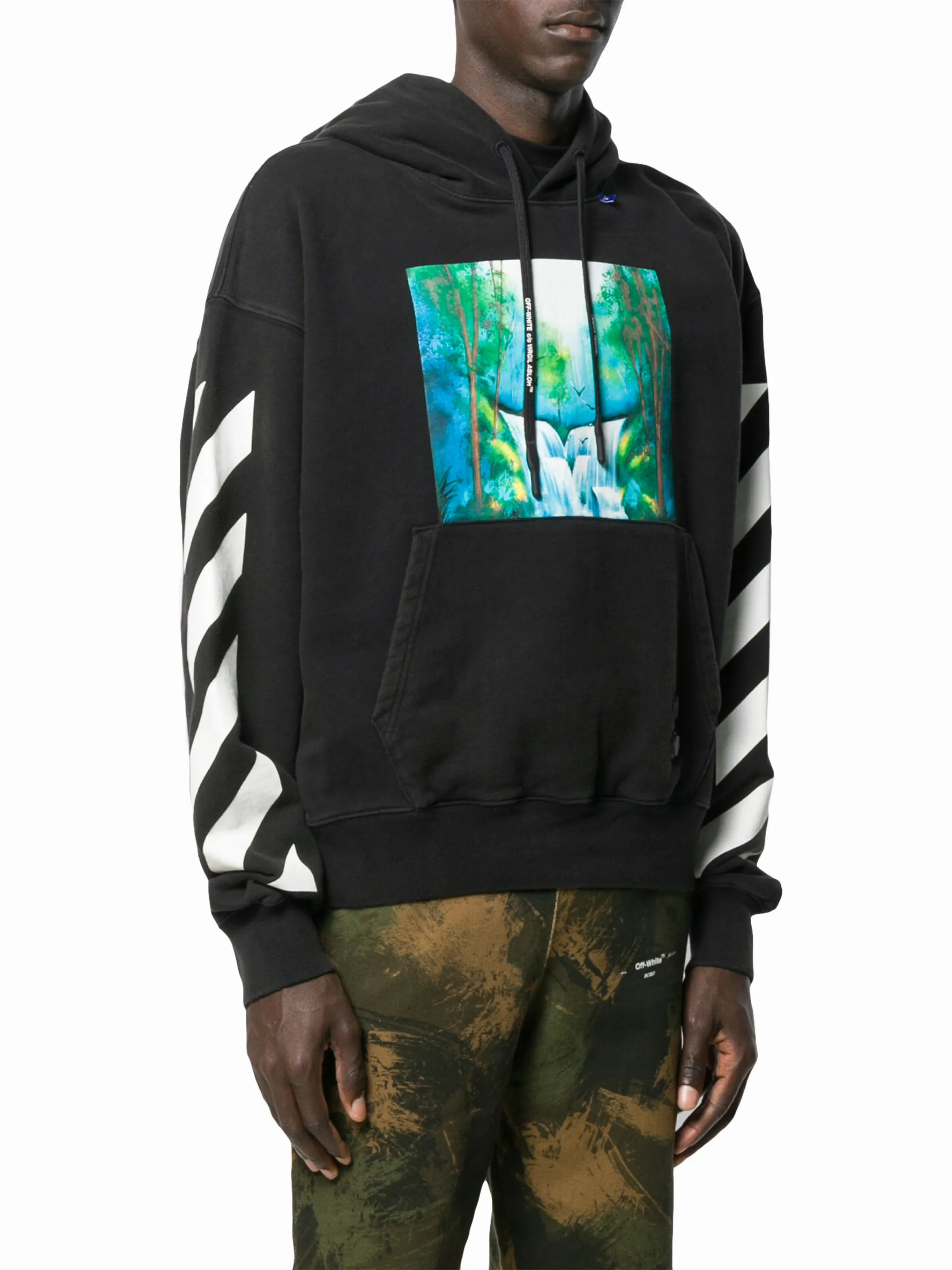 Off White waterfall diagonal print hoodie Eraldo DE