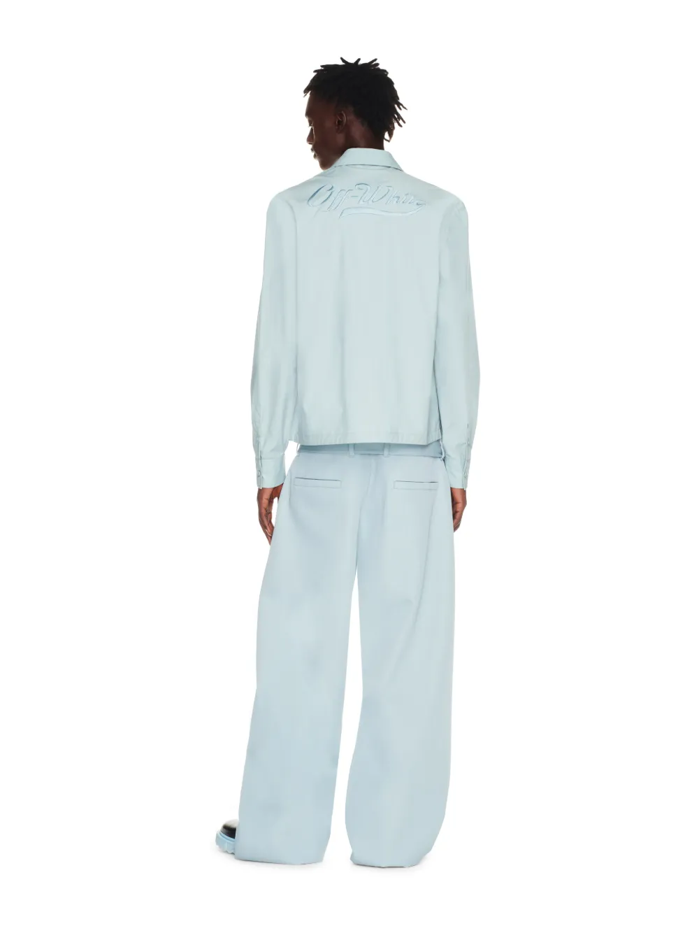 Wave Off Zip Hybrid Shirt in blue | Off-White™ Official US