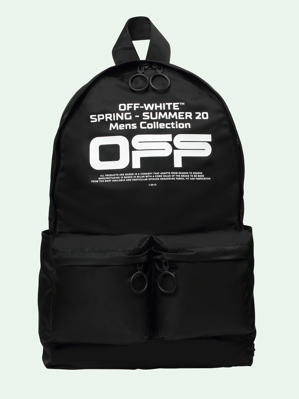Logo Nylon Mini Backpack Black, Off White IUCN Water