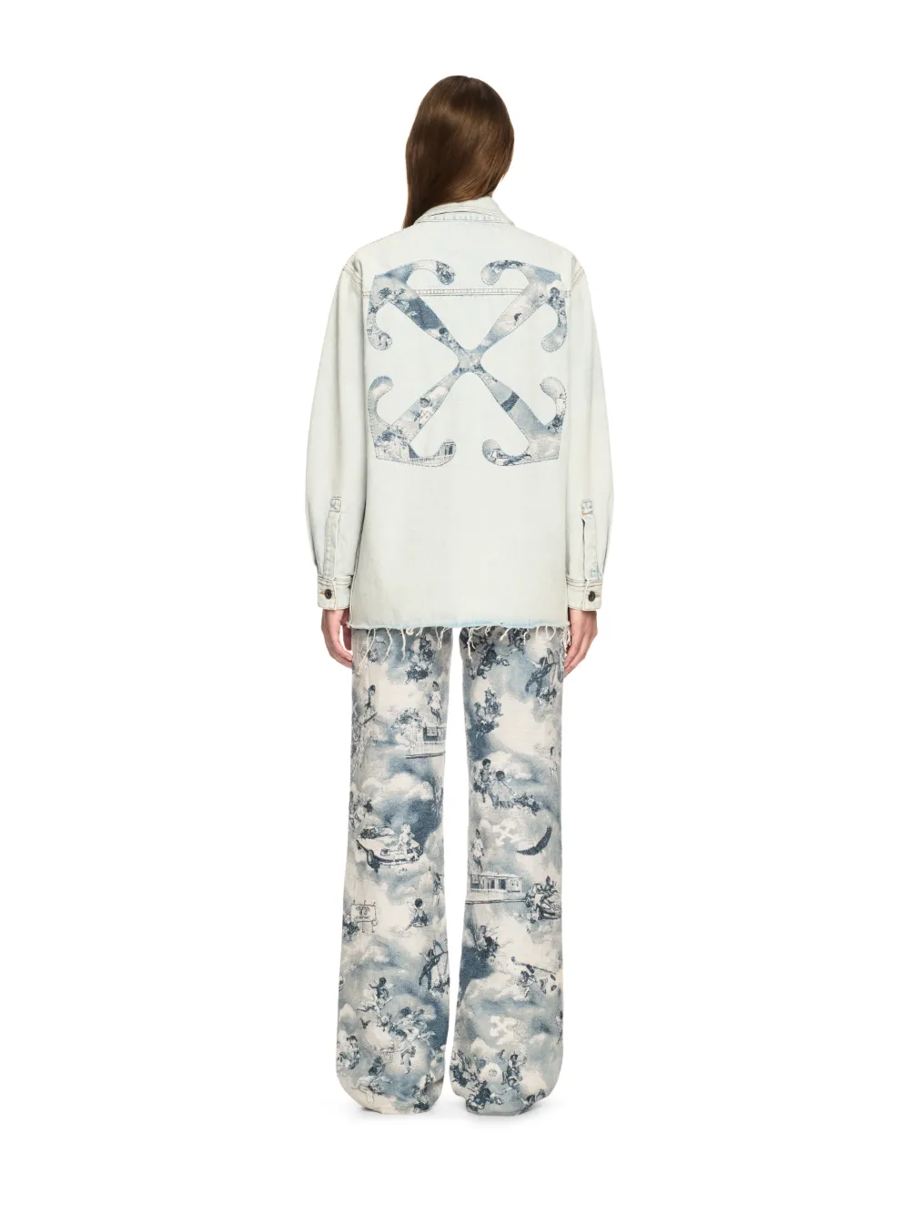 Weiße Denim Fresco Hemdjacke