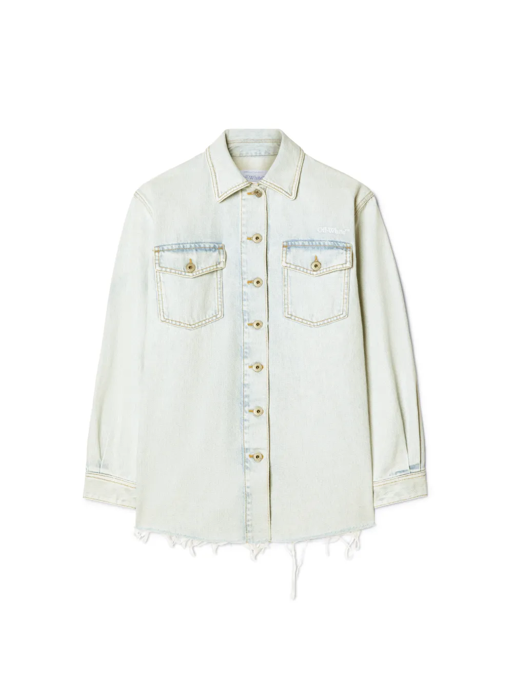 Weiße Denim Fresco Hemdjacke