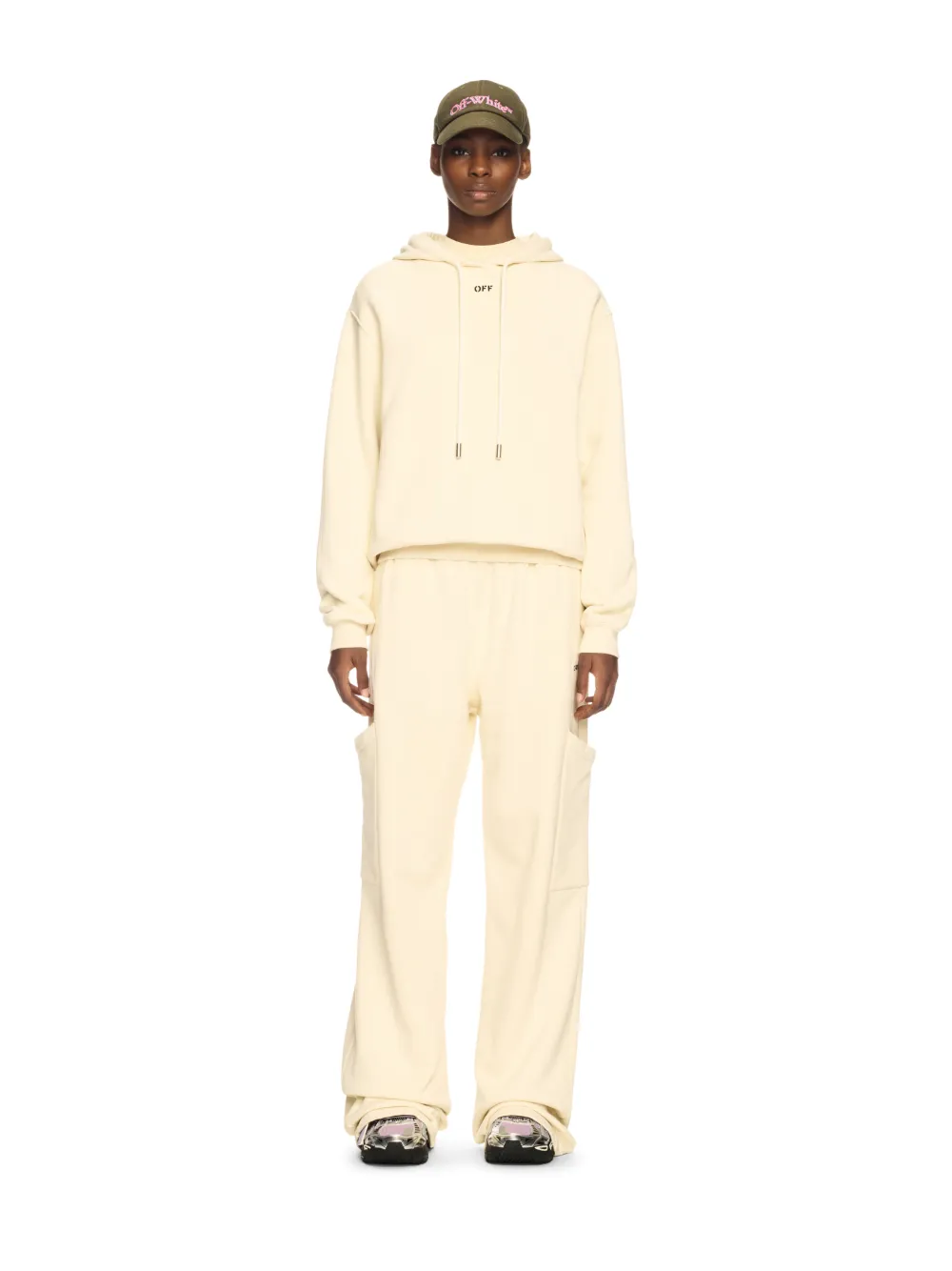 Weißer Hoodie mit Rosen