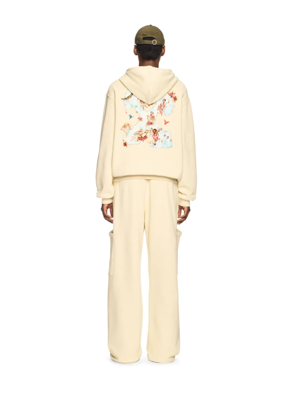 Weißer Hoodie mit Rosen