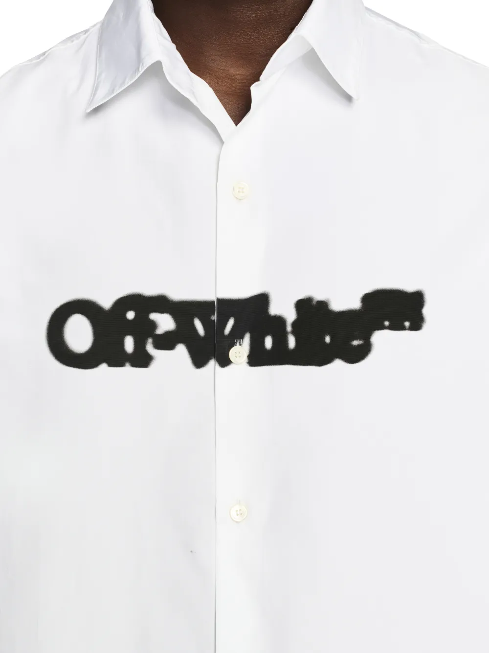 Weißes Bowling-Shirt mit Spray-Pfeil