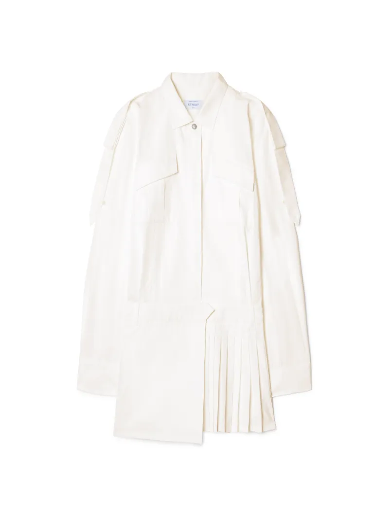 Weißes Savana Popeline Mini-Kleid