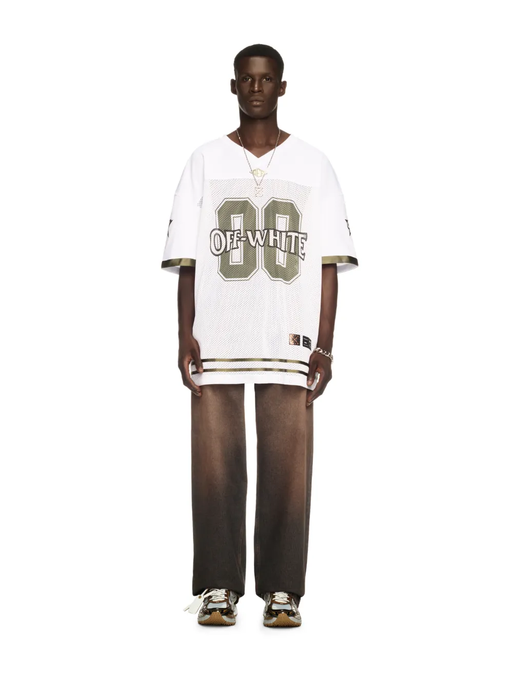 WEISSES ZERO-ZERO FUSSBALL T-SHIRT