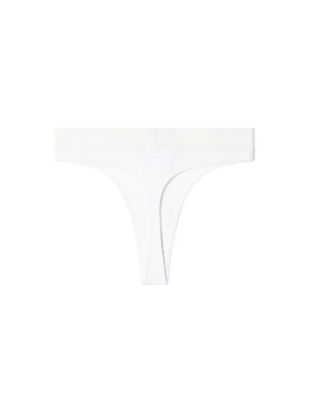 WHITE/BLACK OFF RIB THONG