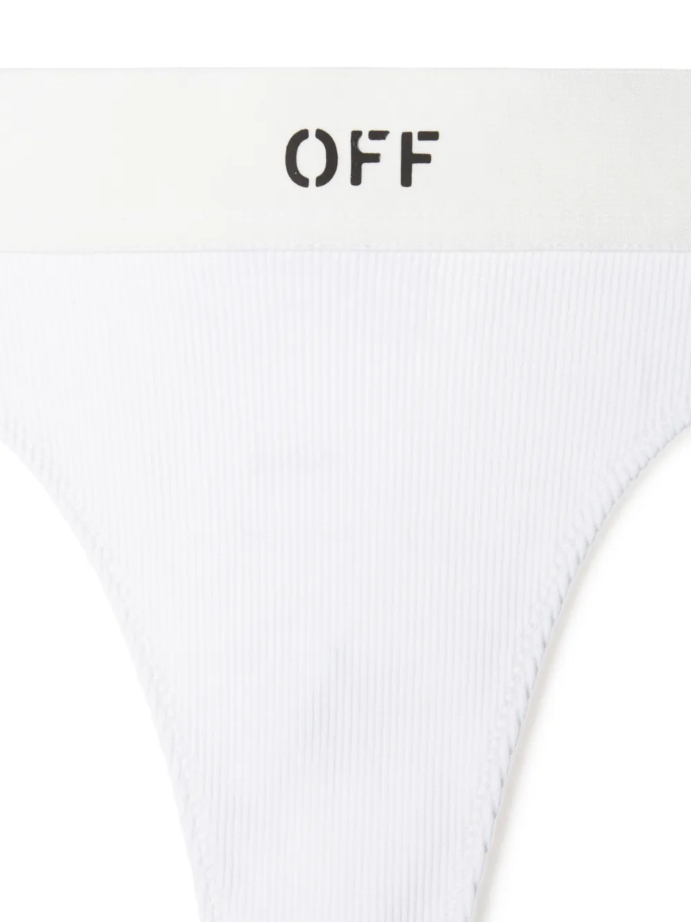 WHITE/BLACK OFF RIB THONG