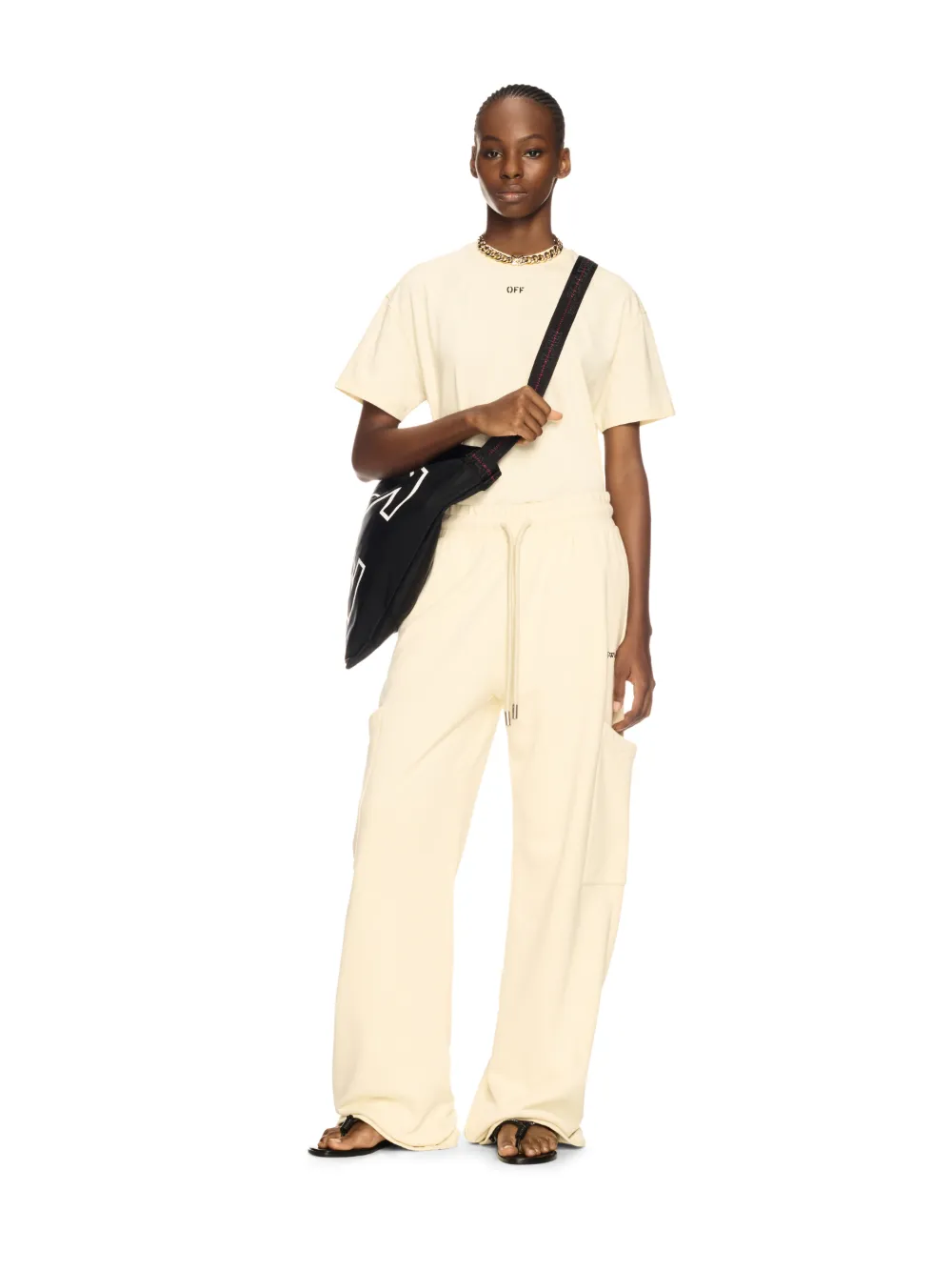 WHITE BOOKISH CARGO SWEATPANTS