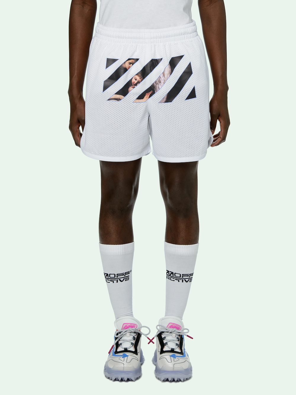 WHITE CARAVAGGIO ANGEL MESH SHORTS secondary image