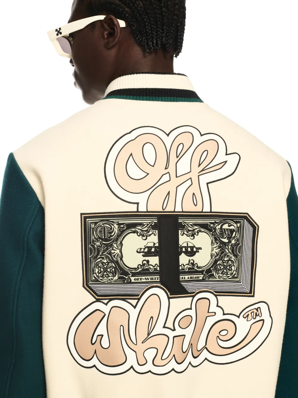 WHITE CASH VARSITY JACKET