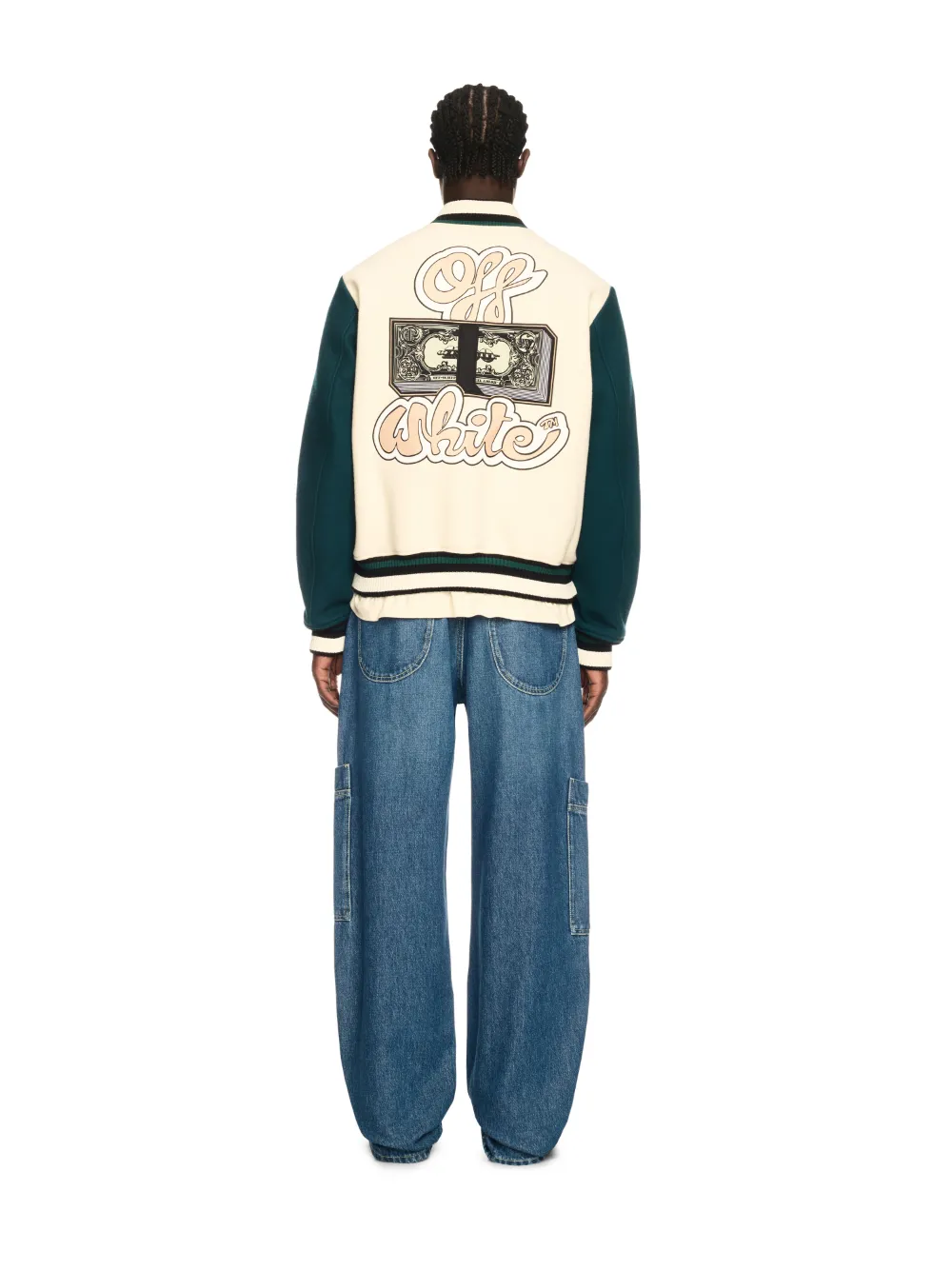 WHITE CASH VARSITY JACKET