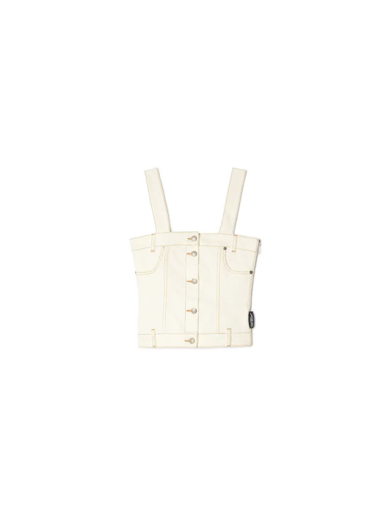 WHITE DENIM CORSET TOP
