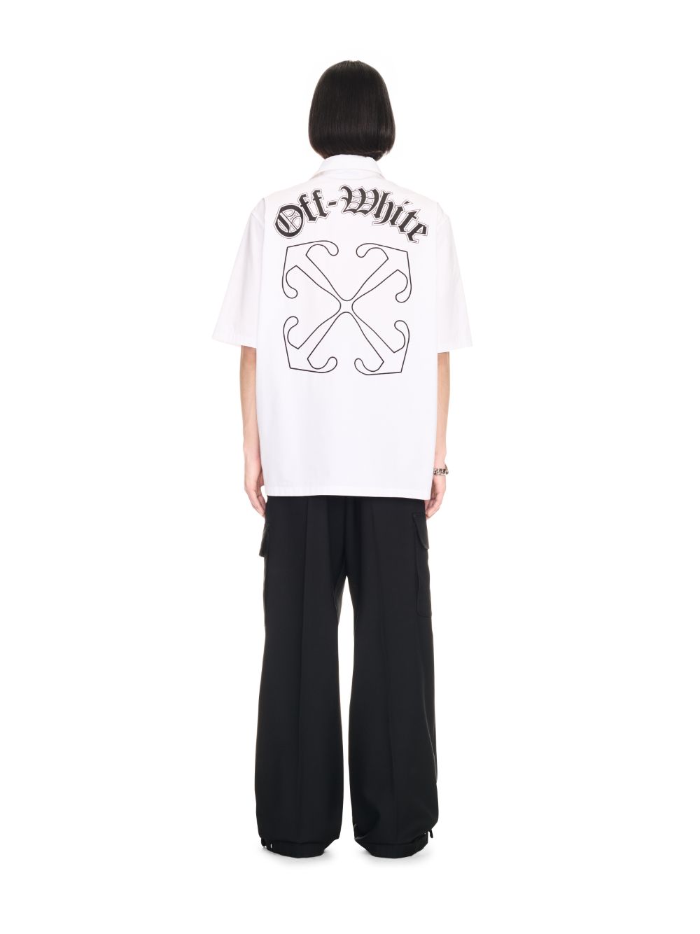 WHITE GOTHIC ARROW BOWLING SHIRT on Sale Off White Official JP