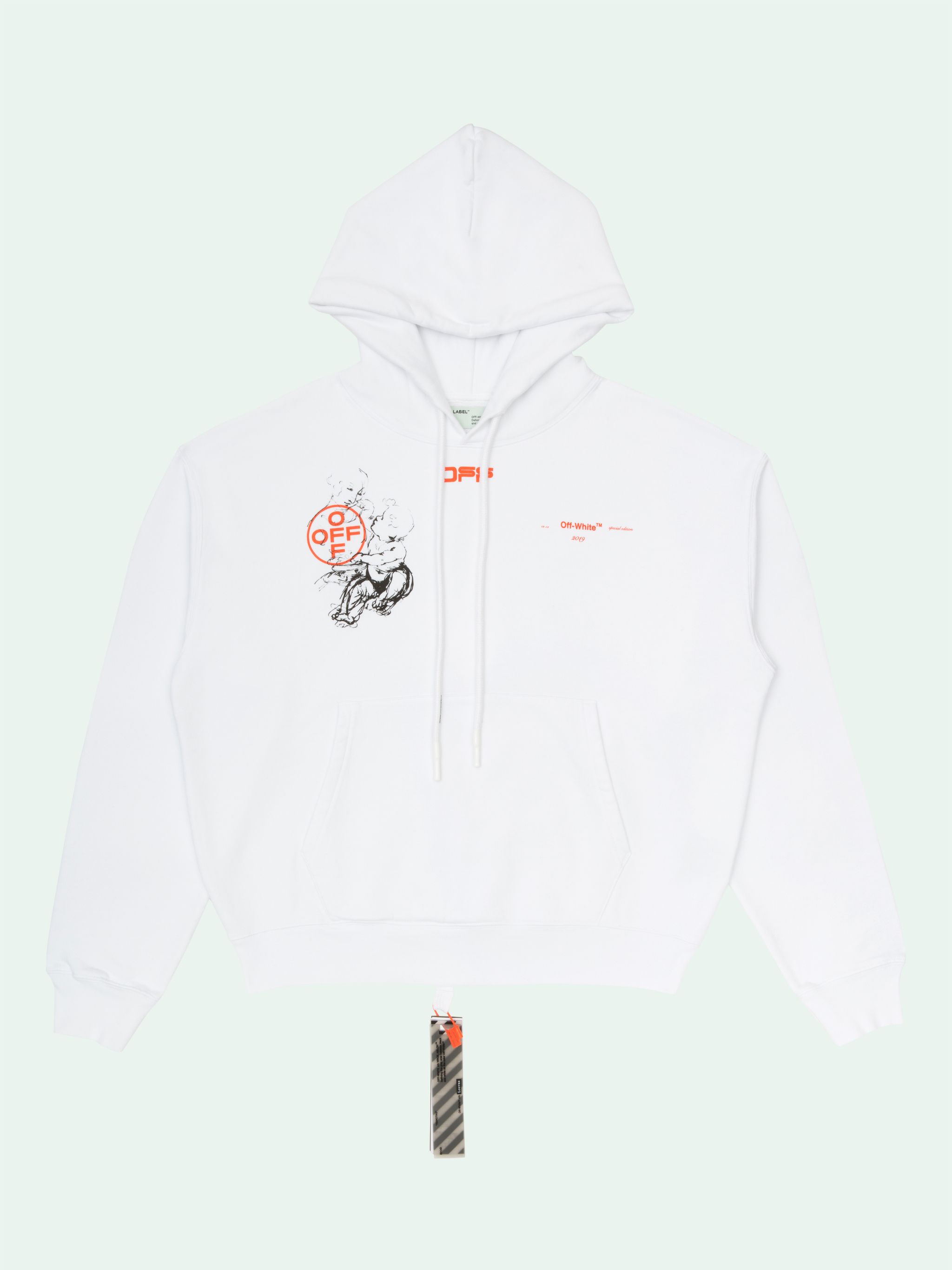 off white black and orange hoodie