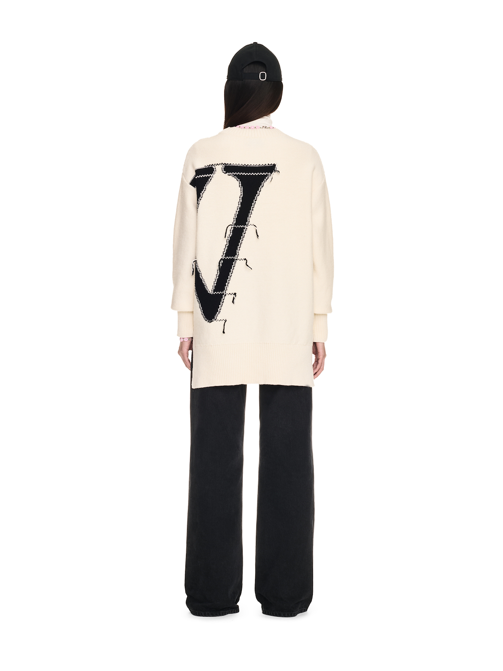 WHITE MAXI LOGO CREWNECK