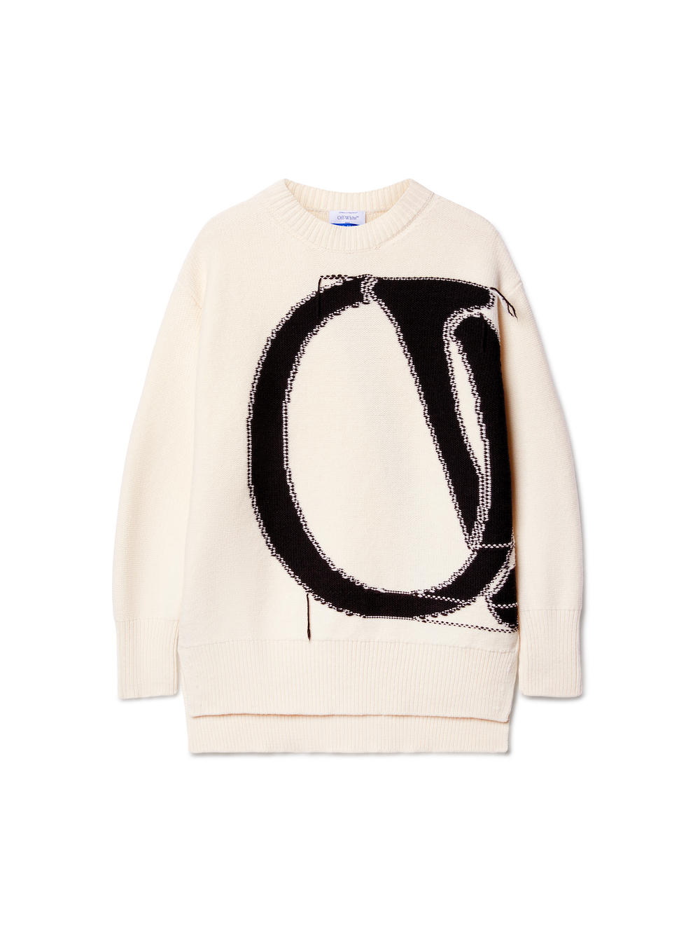 WHITE MAXI LOGO CREWNECK