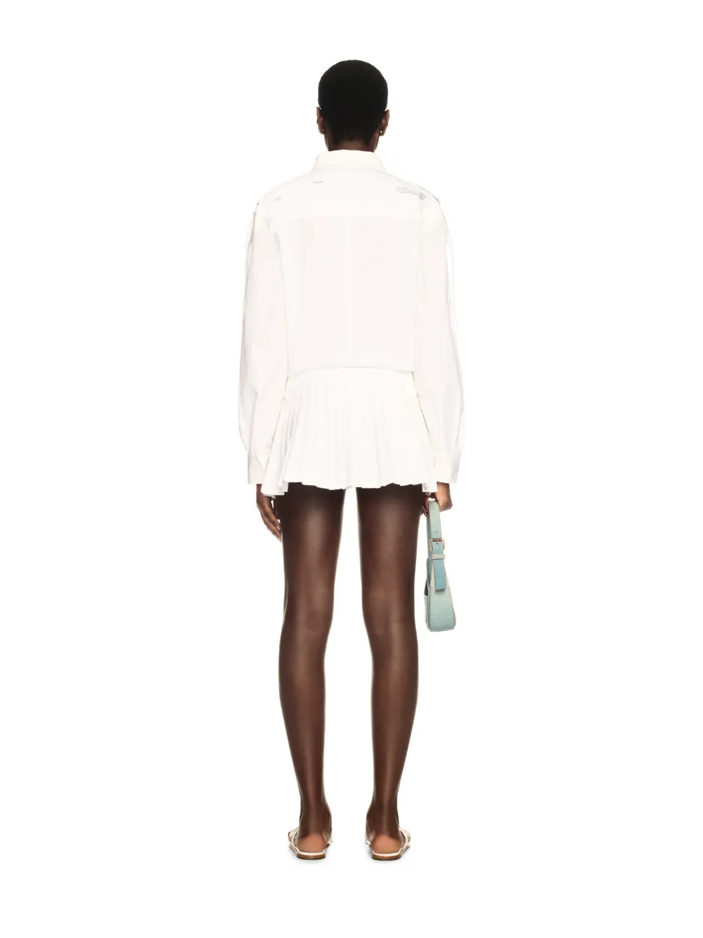 Poplin Strap Mini Dress-Off White