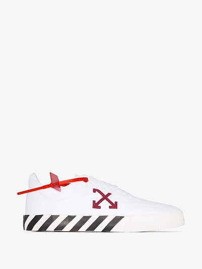white striped vulcanized sneakers