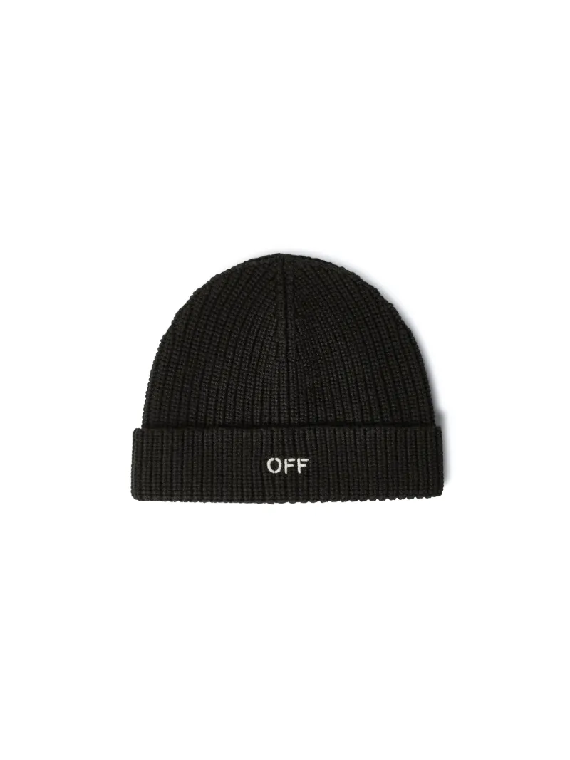 WO OFF STAMP CLASSIC BEANIE BLACK WHITE