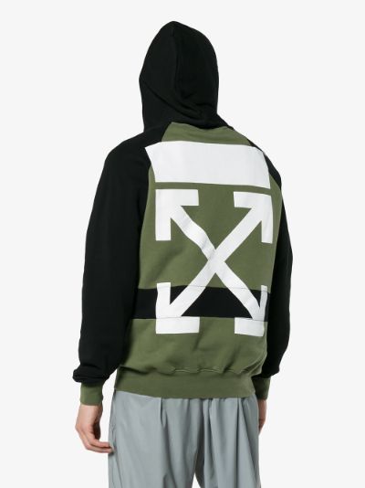 green and black off white hoodie