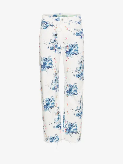 jeans with white flowers