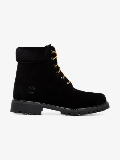 timberland black velvet boots