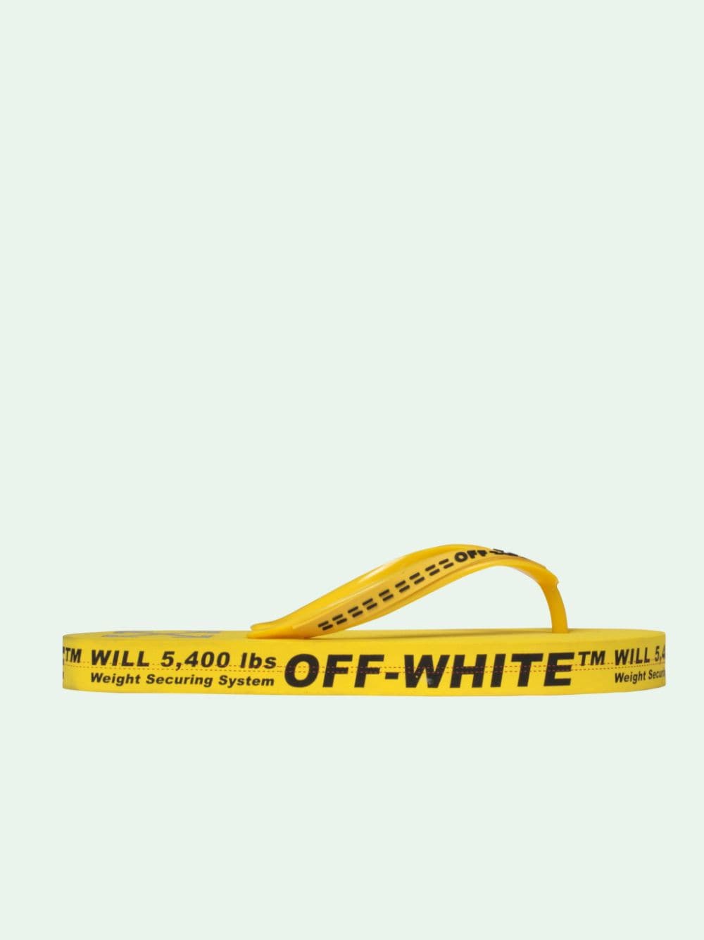 off white yellow flip flops