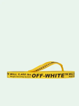 off white yellow slippers
