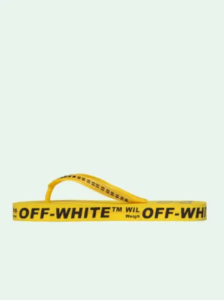 off white yellow slippers