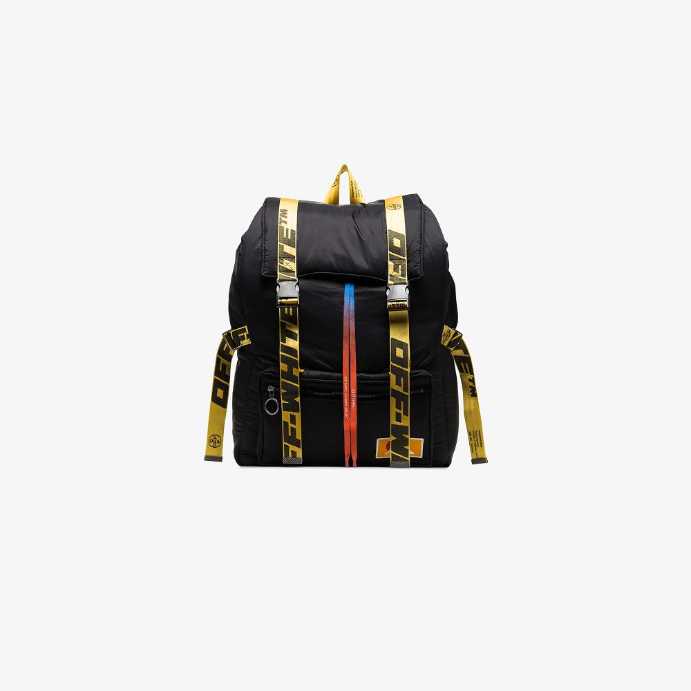 Off-White yellow logo strap backpack | Browns