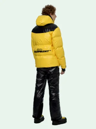 yellow puffer ski jacket