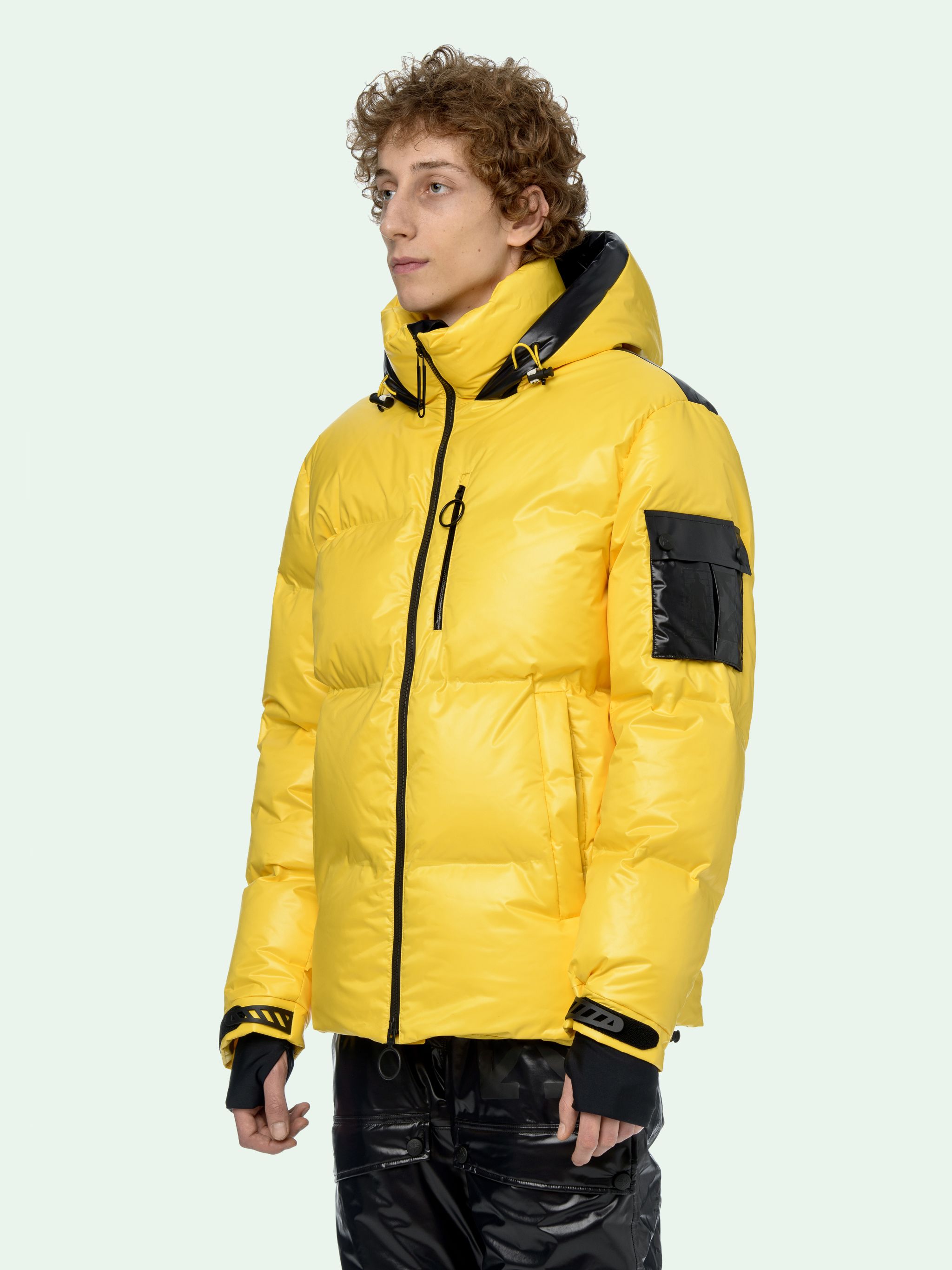 white ski puffer jacket