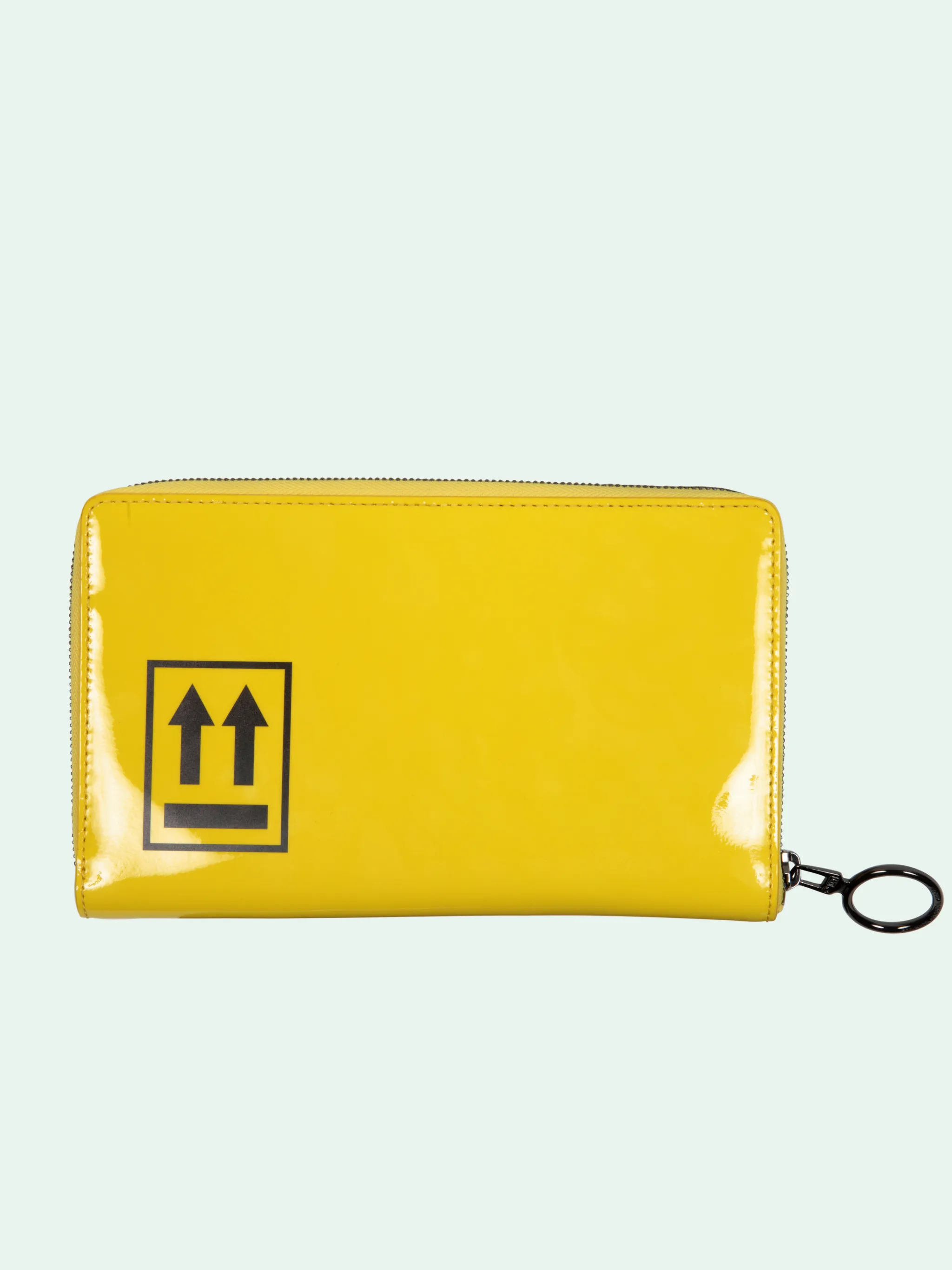 yellow zip around purse
