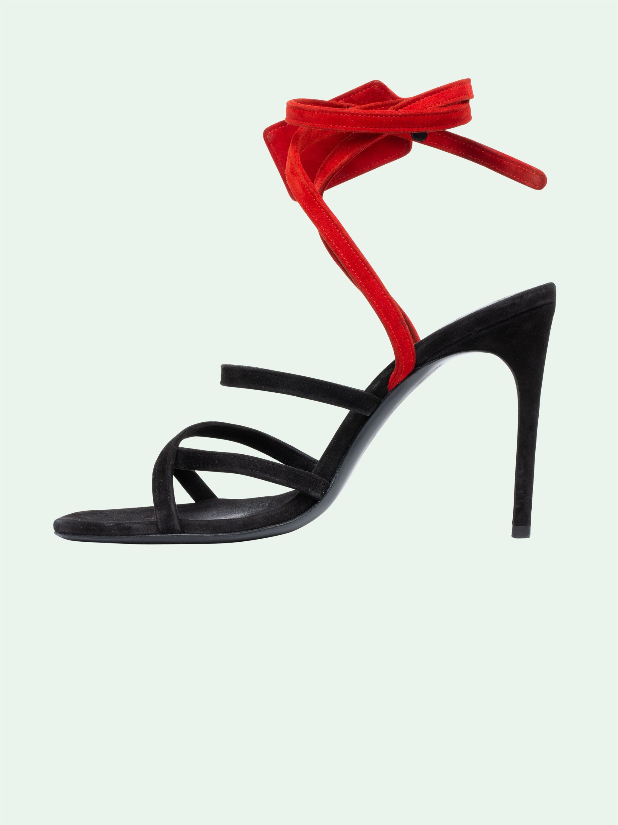 off white zip tie high heel sandals