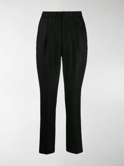 pleated tapered trousers