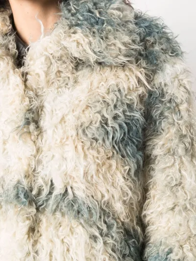 oversized white fur coat