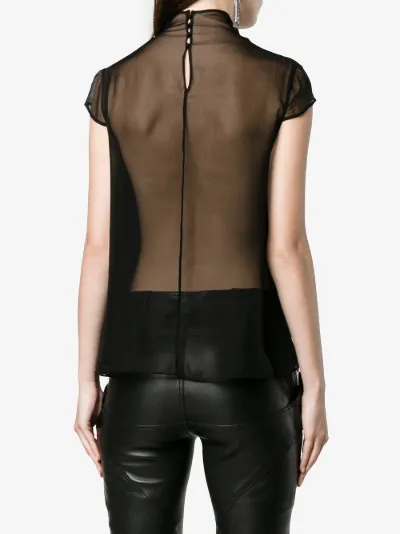 Olivier Theyskens draped neck semi-sheer blouse | Browns