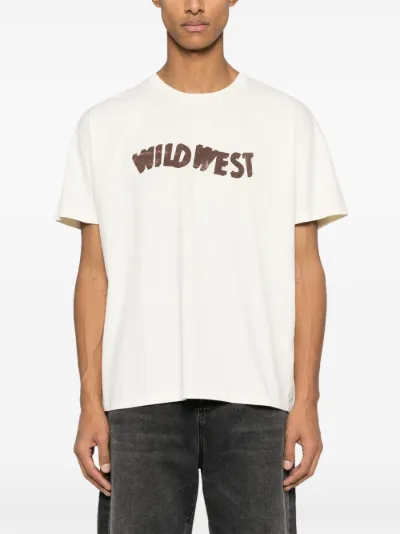 COTTON T-SHIRT WITH SLOGAN - White