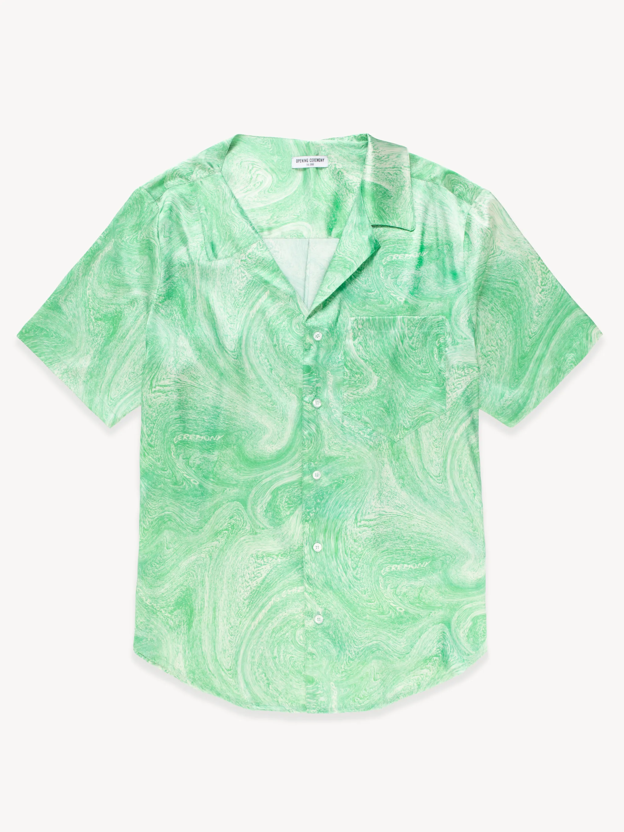 ALLOVER MARBLE ASYMMETRIC S/S SHIRT