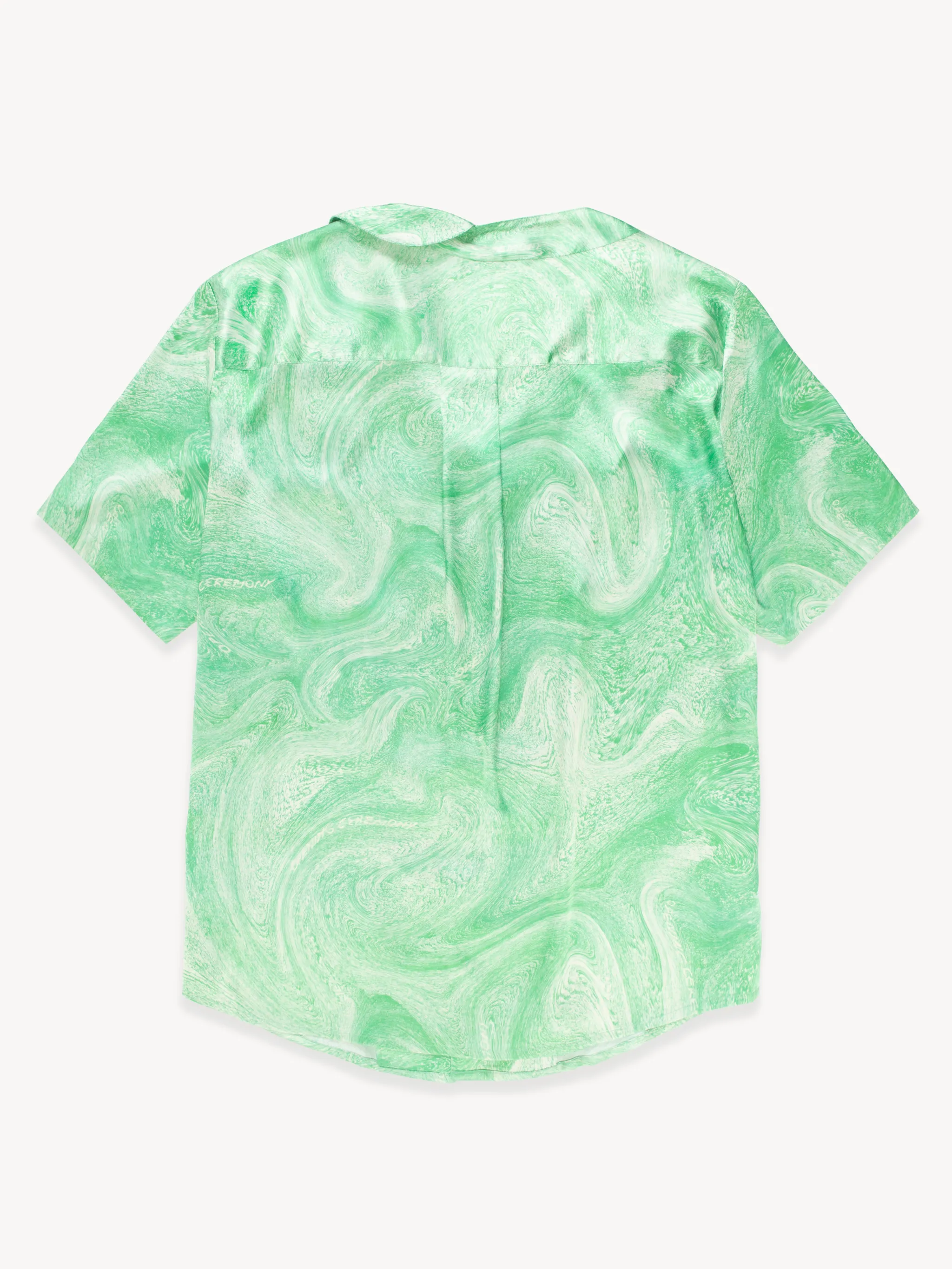 ALLOVER MARBLE ASYMMETRIC S/S SHIRT