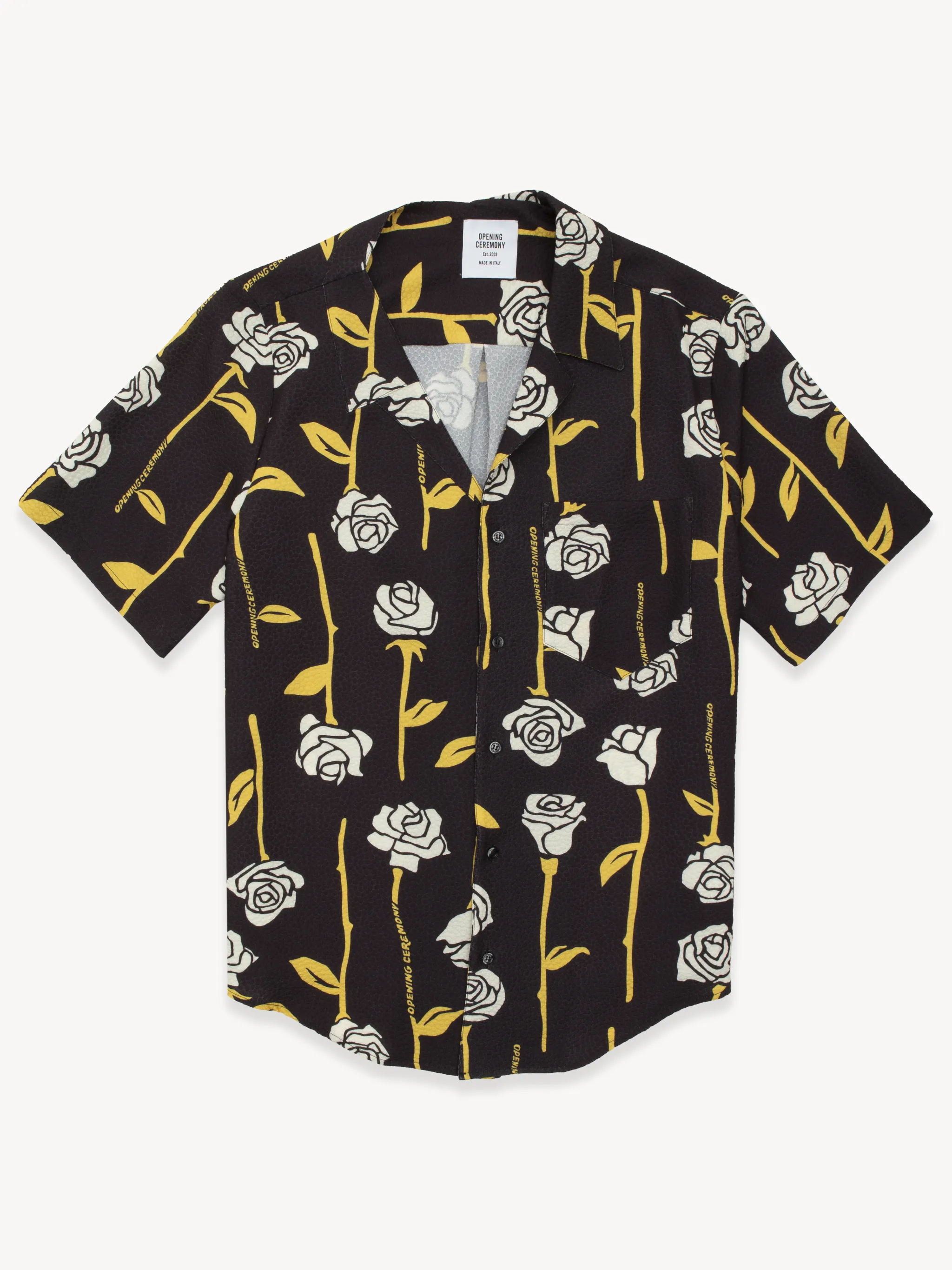 ALLOVER ROSES ASYMMERTRIC S/S SHIRT