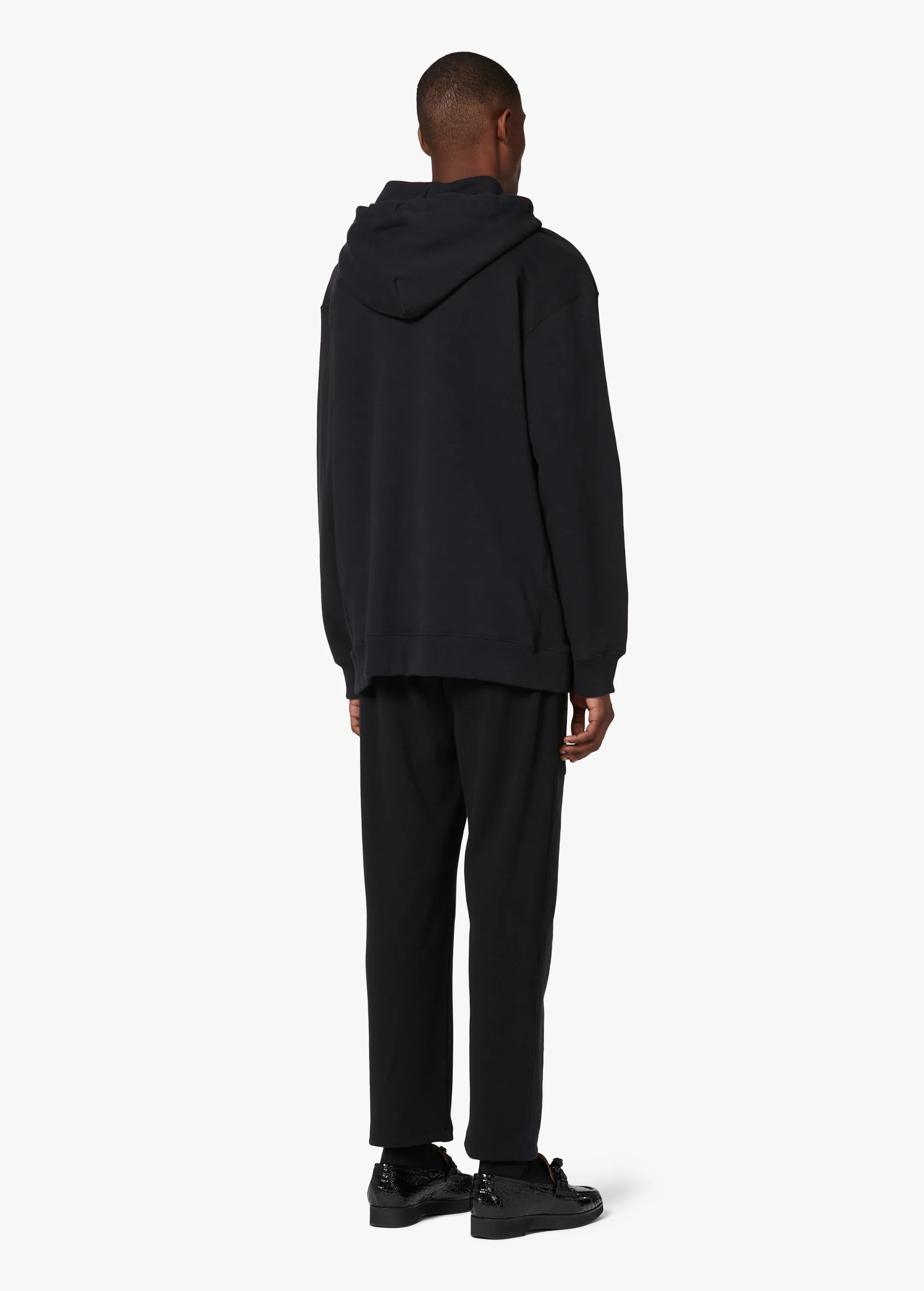BLACK EMBROIDERED HOODIE