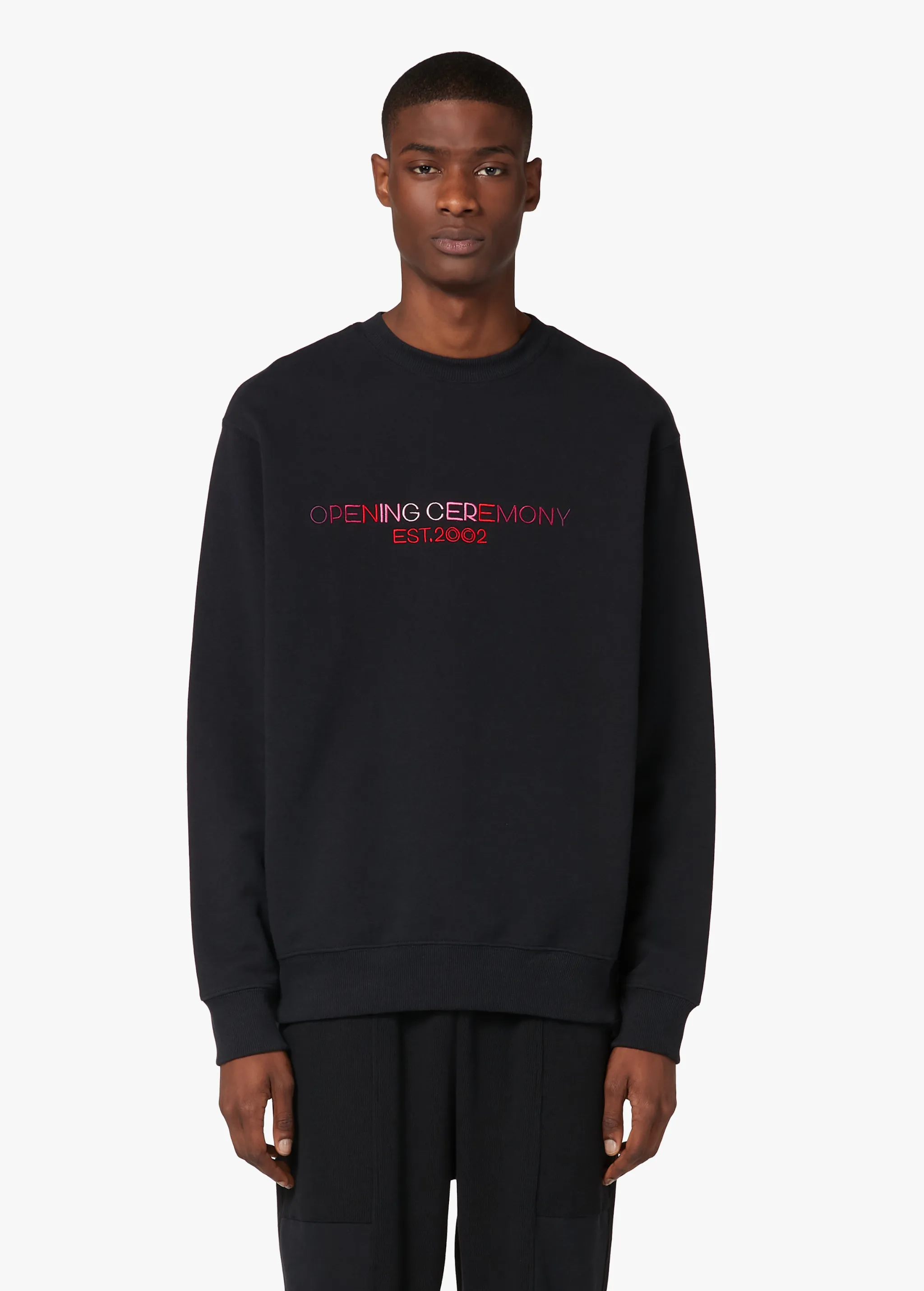 BLACK EMBROIDERED SWEATSHIRT